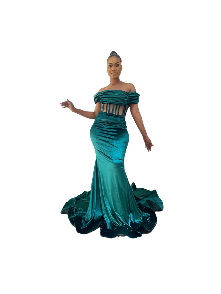 slim fit dress slacks Off The Shoulder Dark Green Velvet Long Prom Dresses, Dark Green Long Formal Evening Dresses, US 16 / Green As Pics / No Rush main image 0