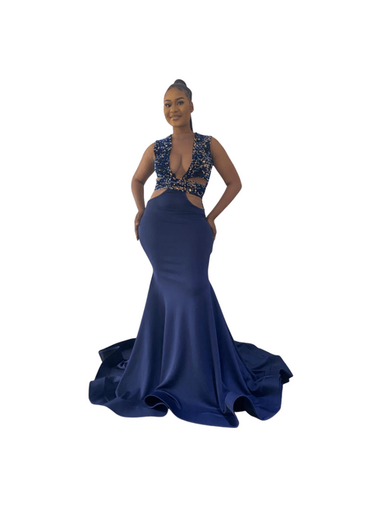 Navy Blue Flared Dress