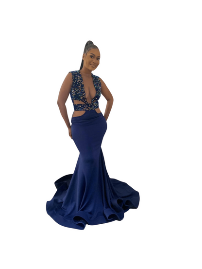 Navy Blue Flared Dress