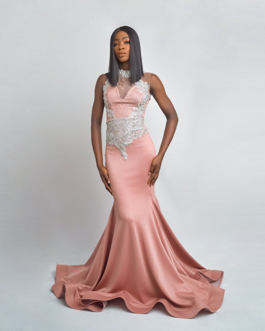 Sleeveless Mesh Gown