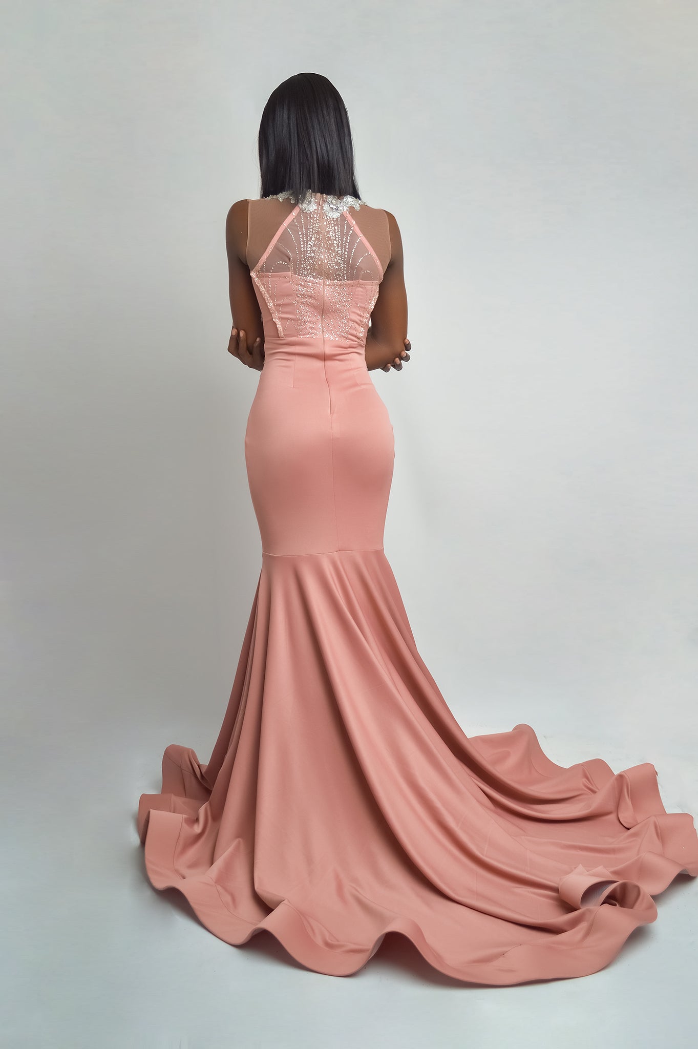 Sleeveless Mesh Gown