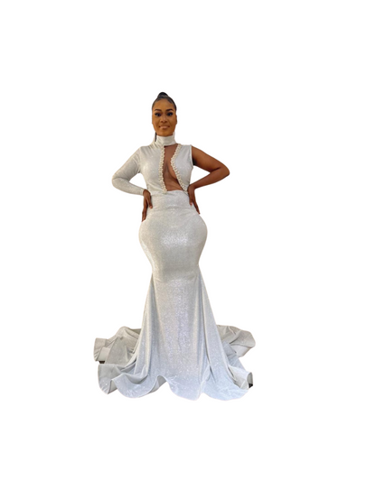 Silver Glitters High Neck