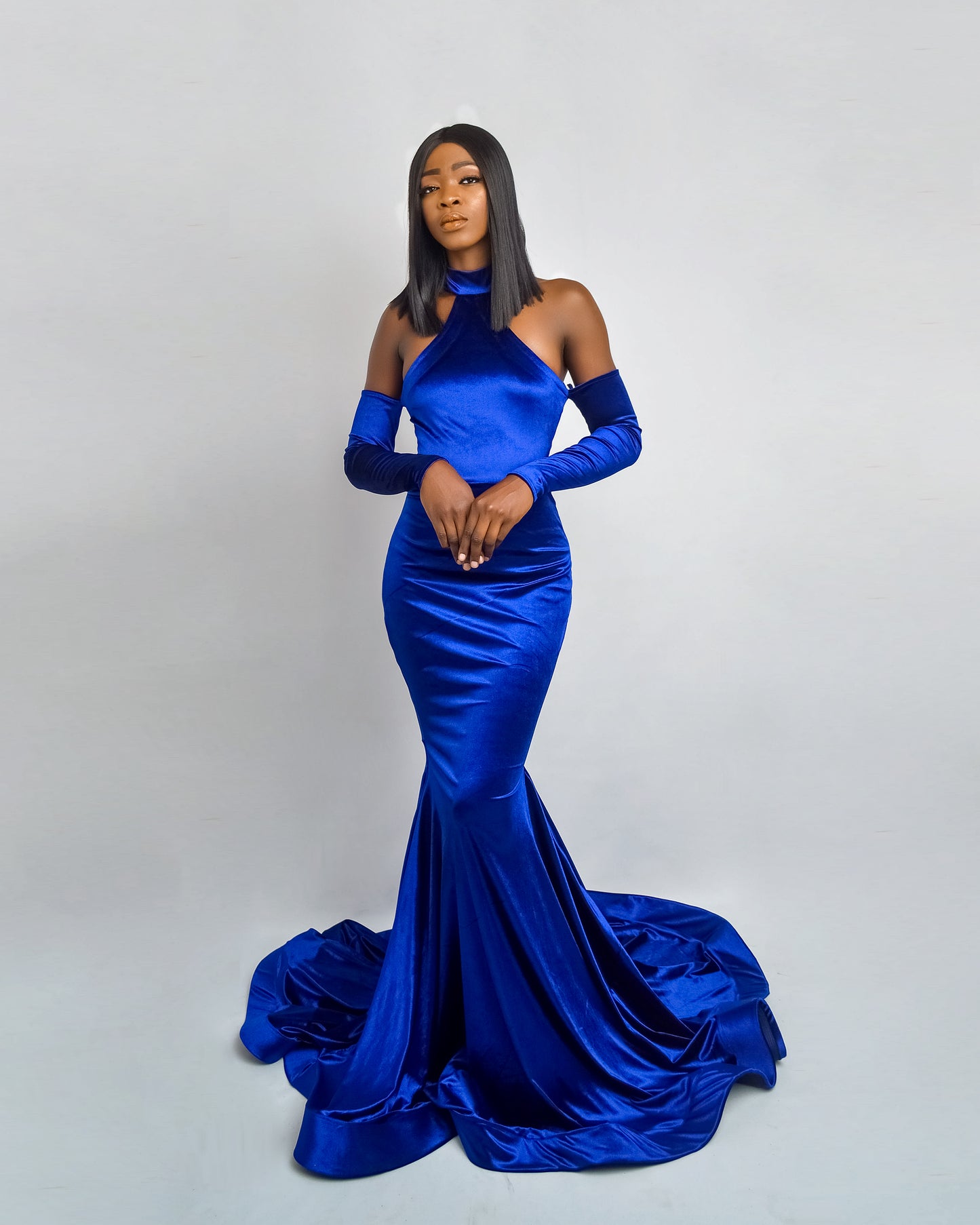 Turtle-Neck Flared Dress