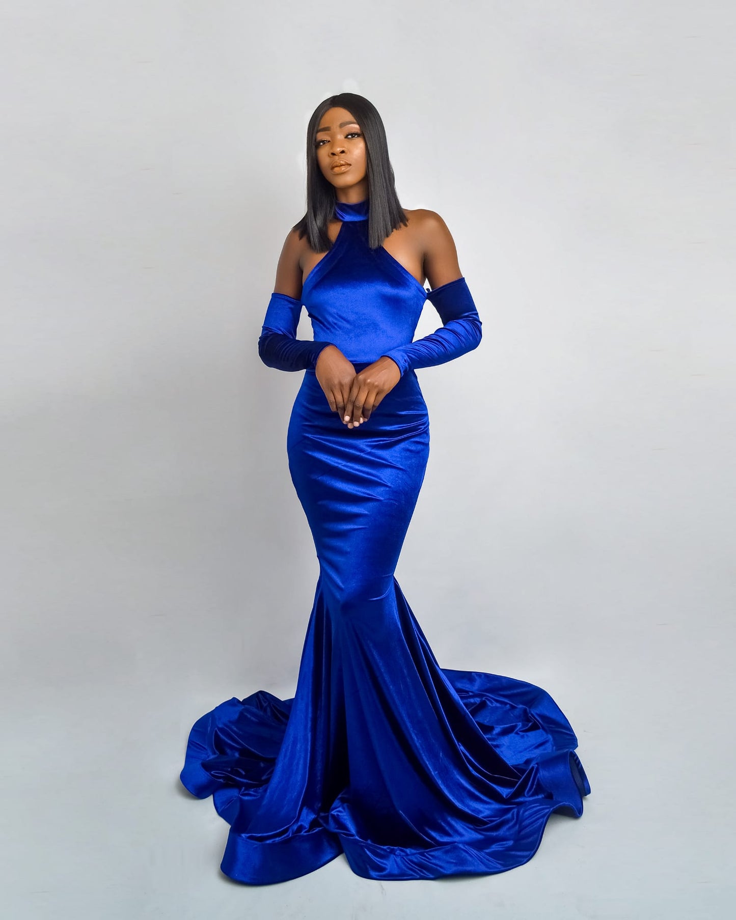 Turtle-Neck Flared Dress