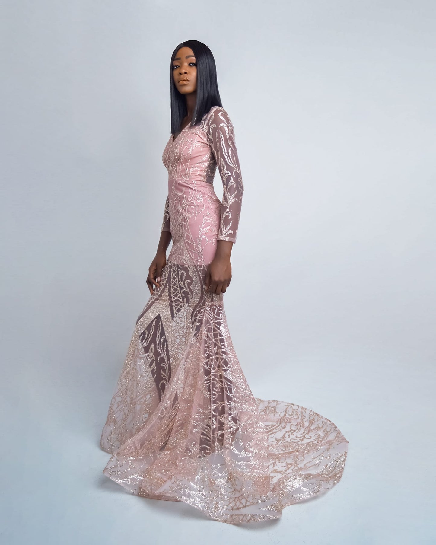Flared Pink Gown