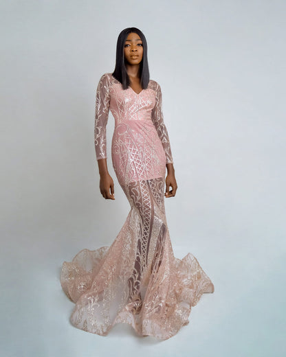 Flared Pink Gown