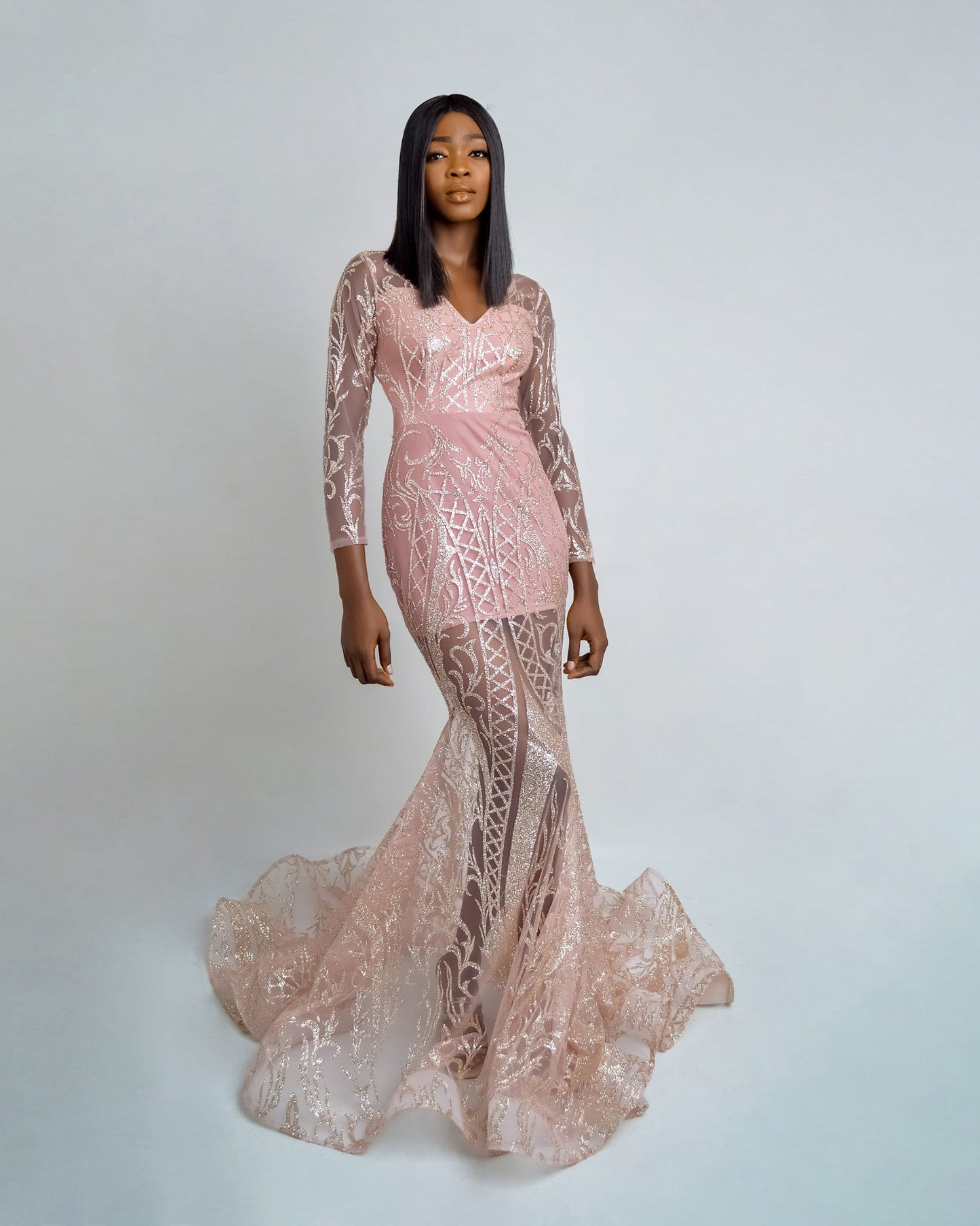 Flared Pink Gown